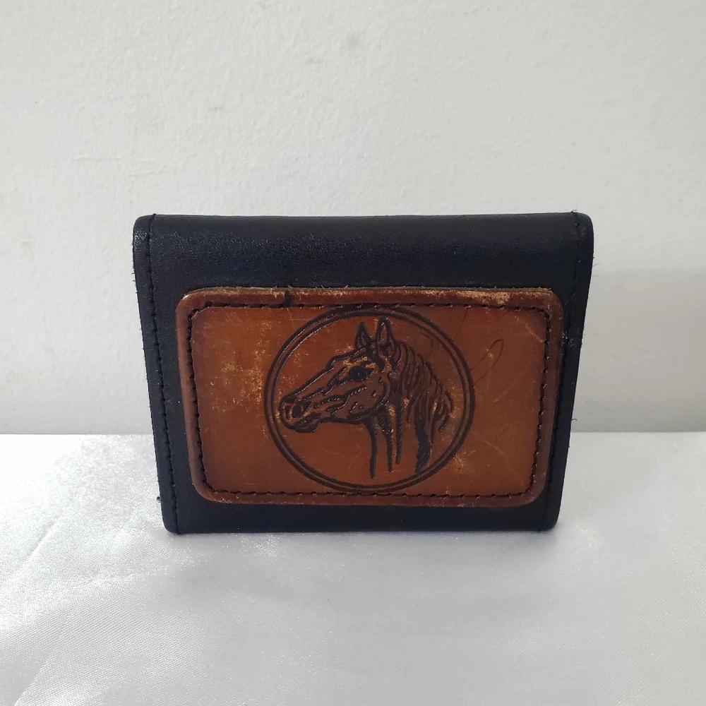 Vintage Hand-Tooled Leather Horse Wallet